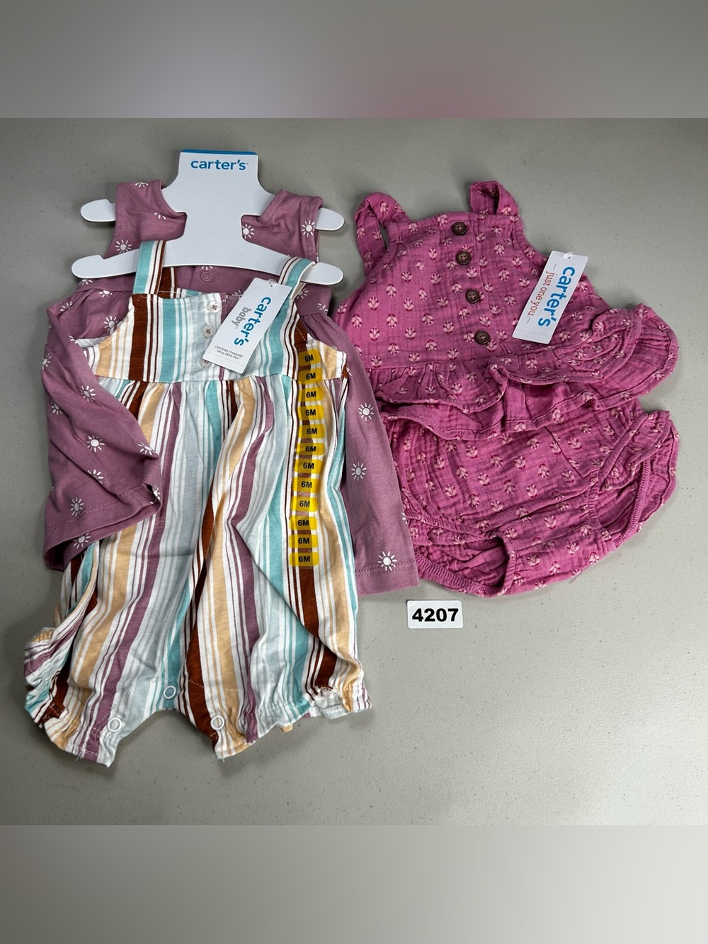 Carter's 4 Piece Baby Girls Outfit Set 6 Months Dress Romper Bloomers Floral